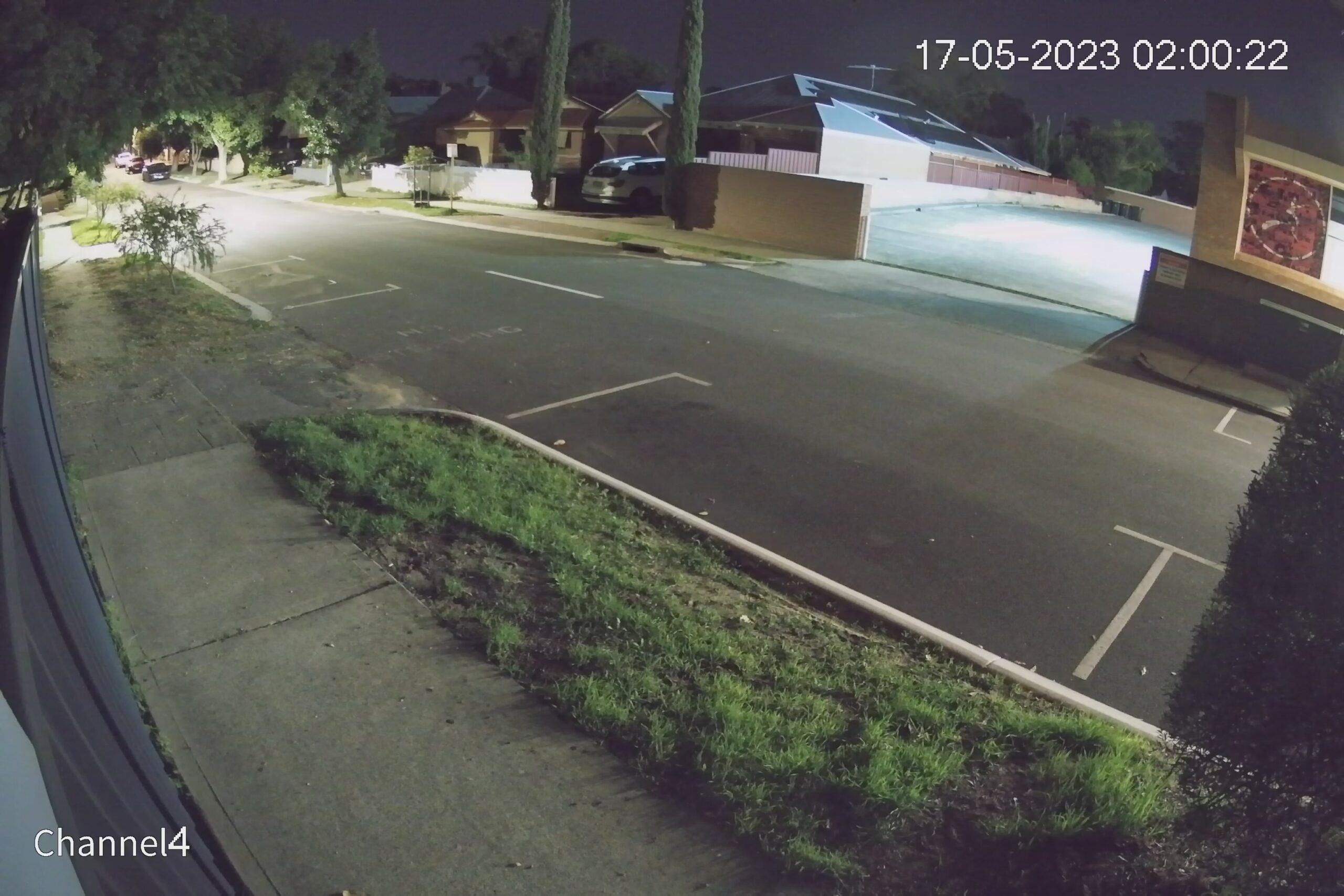 Security camera footage at a driveway