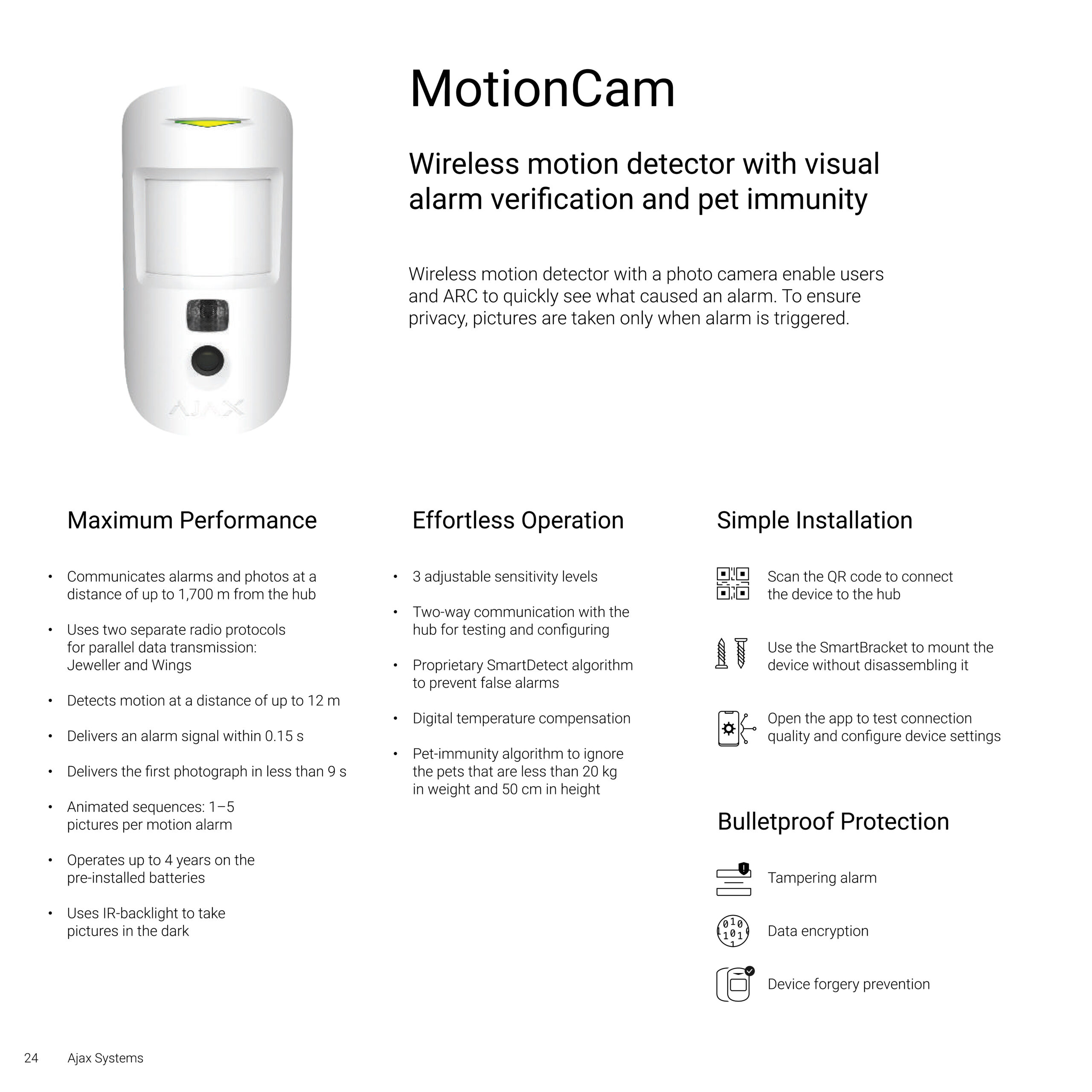 AJAX smart alarm control