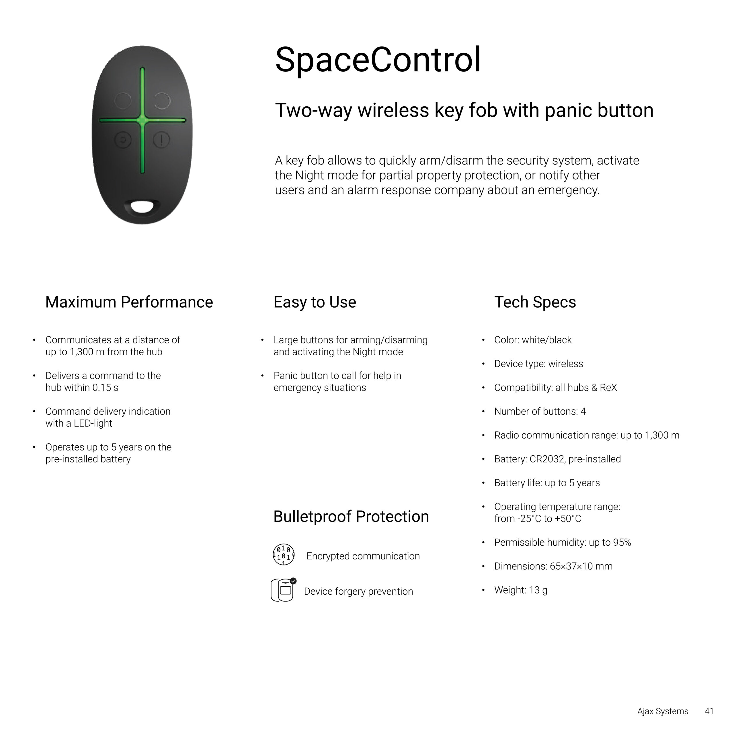 AJAX wireless alarm component